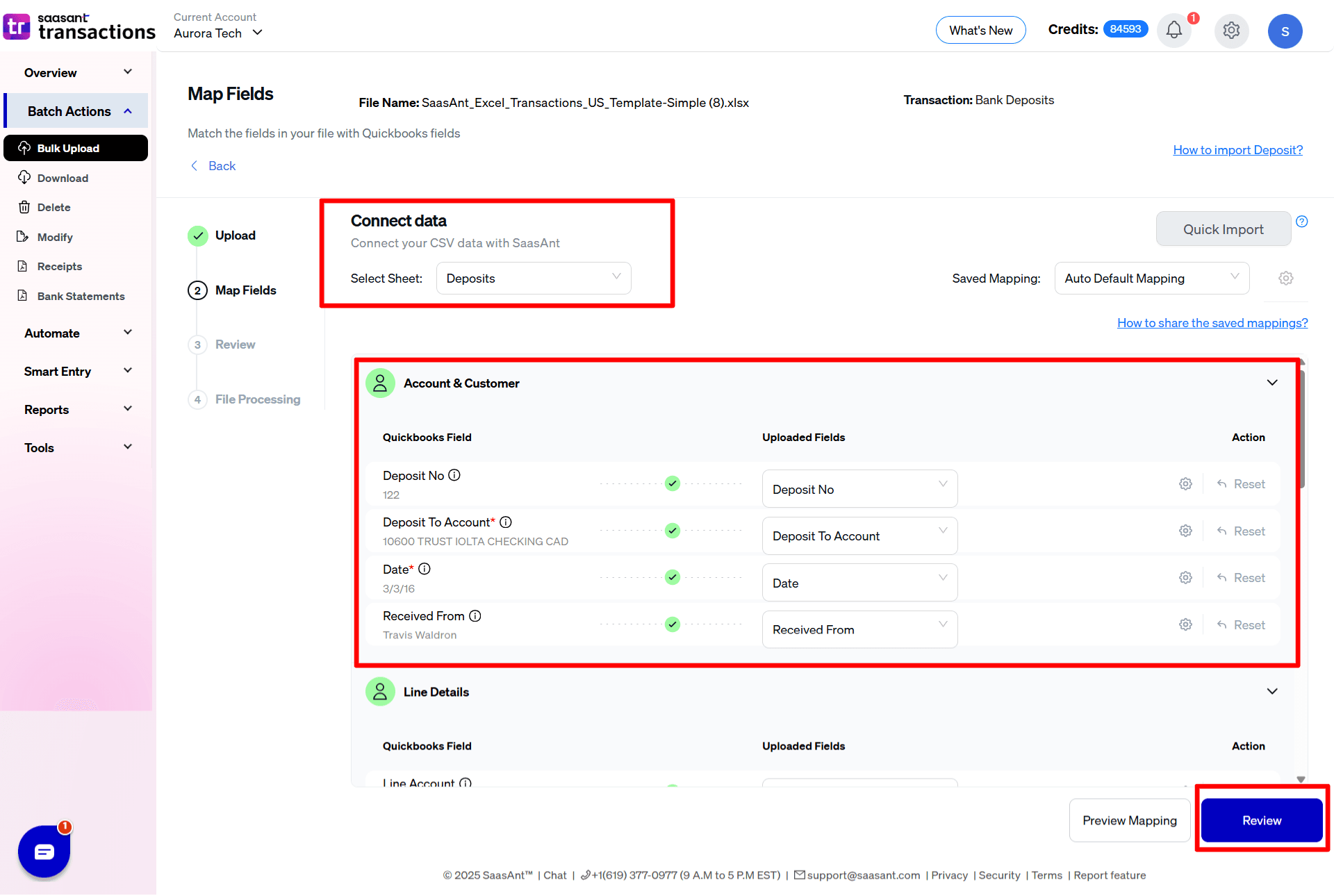 Mapping Deposits SaasAnt Transactions Online.png