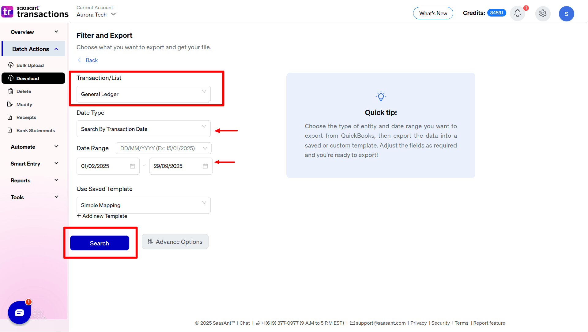 Select General Ledger - SaasAnt Transactions Online.png