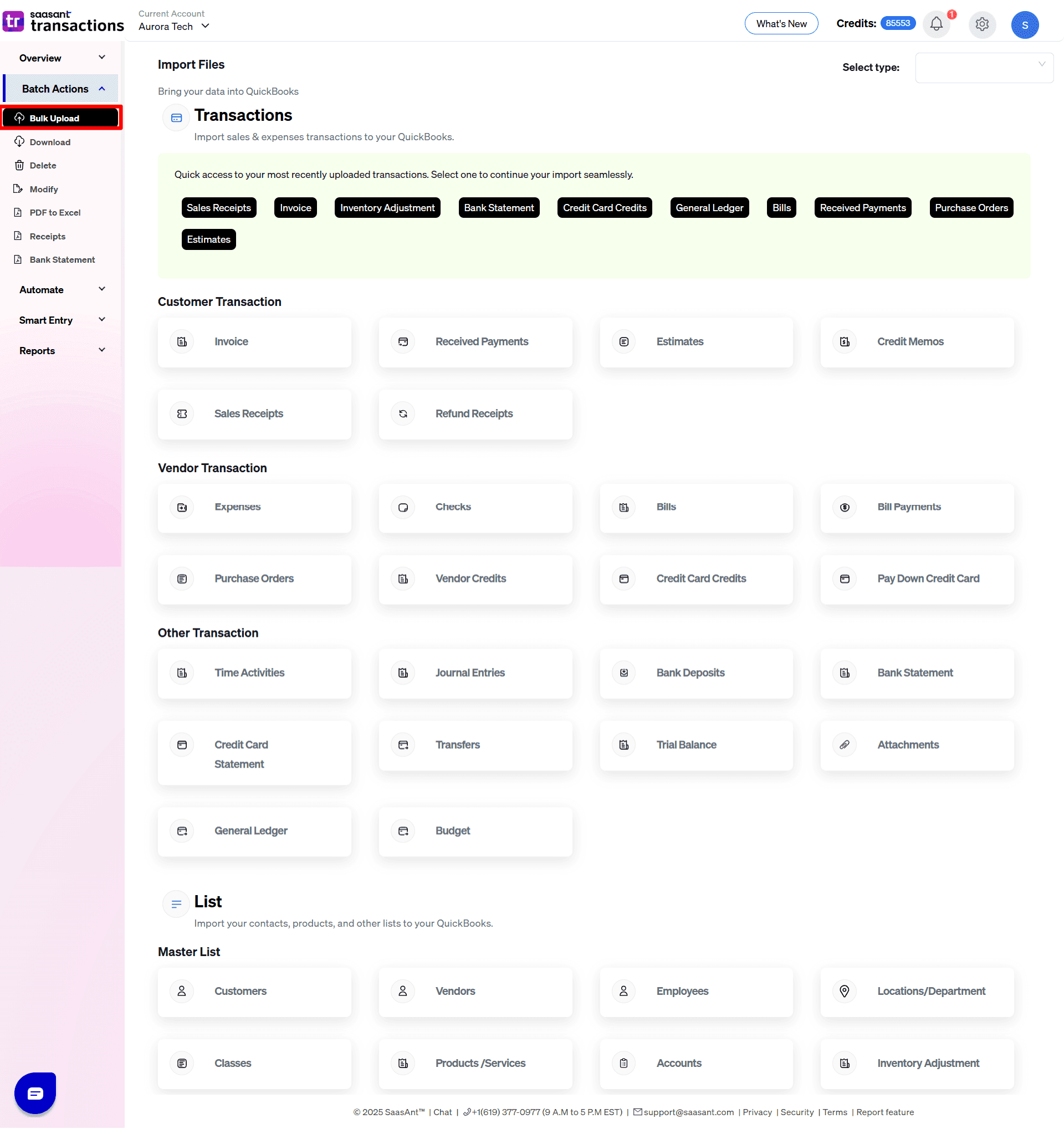 Select Bulk Upload- SaasAnt Transactions Online.png