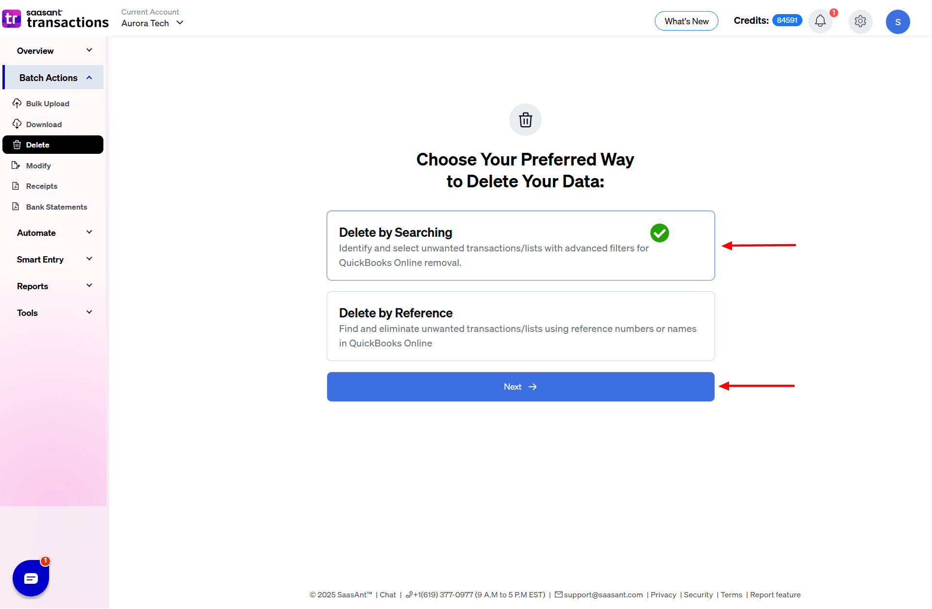 Delete by Search Budget - SaasAnt Transactions Online.png