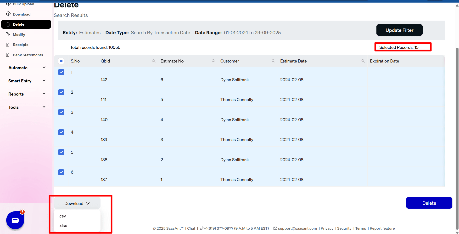 Download Estimates before delete- SaasAnt Transactions Online.png