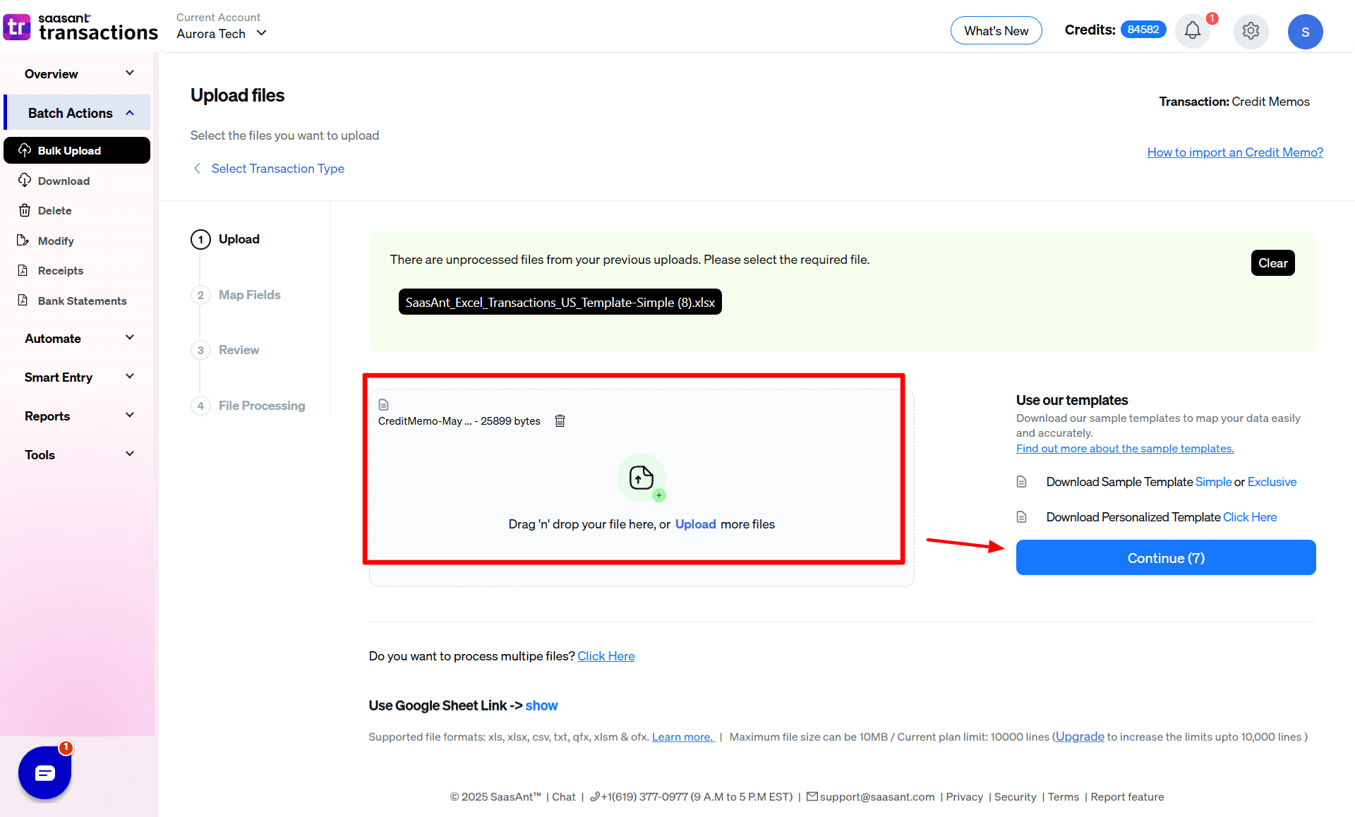 Browse Credit memo File - SaasAnt Transactions Online.png