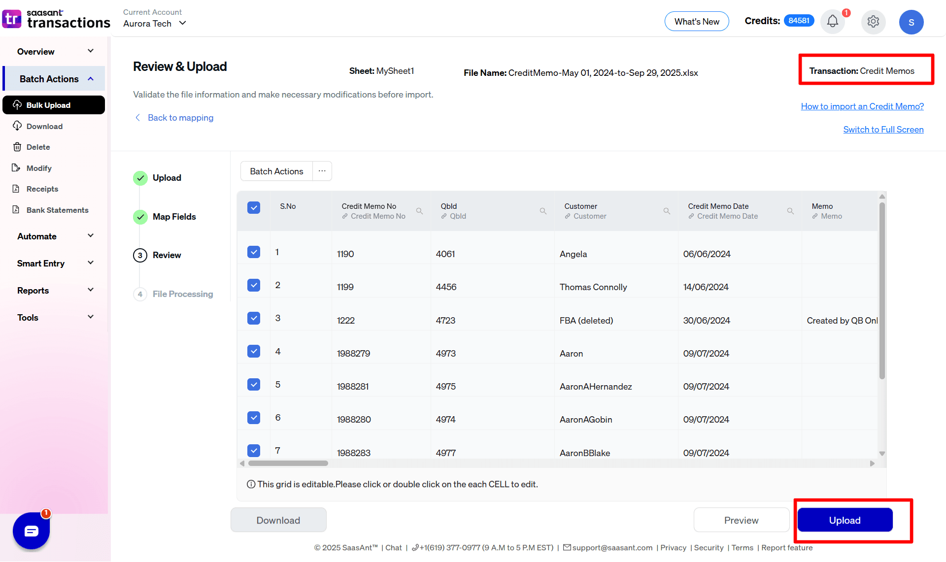 Upload Credit memos - SaasAnt Transactions Online.png