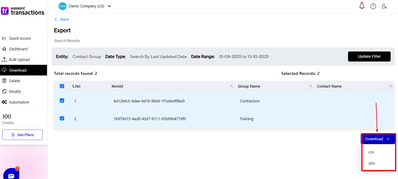 How to Export Contact Groups in Xero