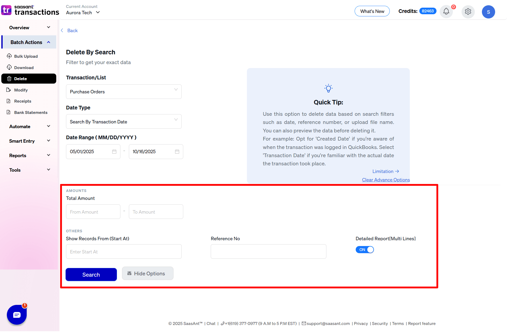 Advance Filter Delete option for Purchase Orders - SaasAnt Transactions Online.png