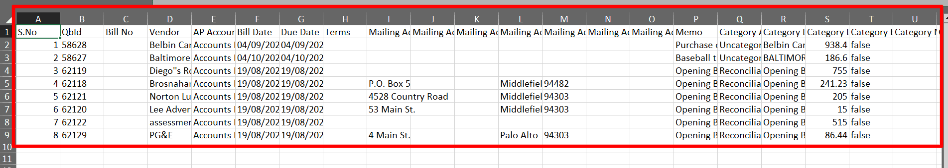 export bills Excel - SaasAnt Transactions Online.png