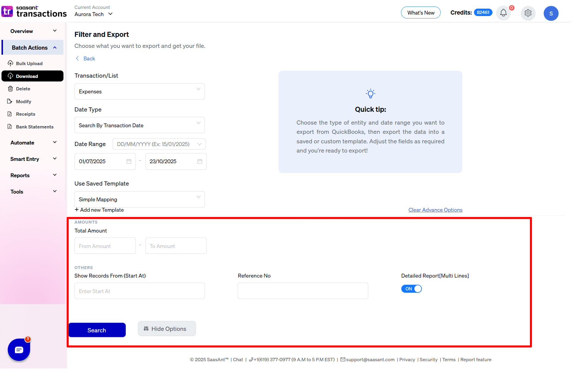 Export Expenses Advanced Filter - SaasAnt Transactions.png