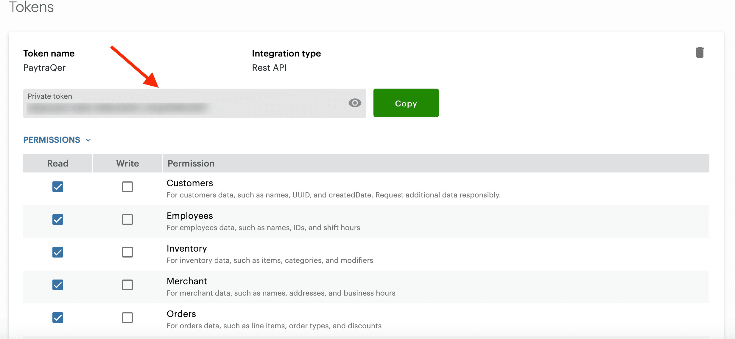 Copy the clover API Token.png