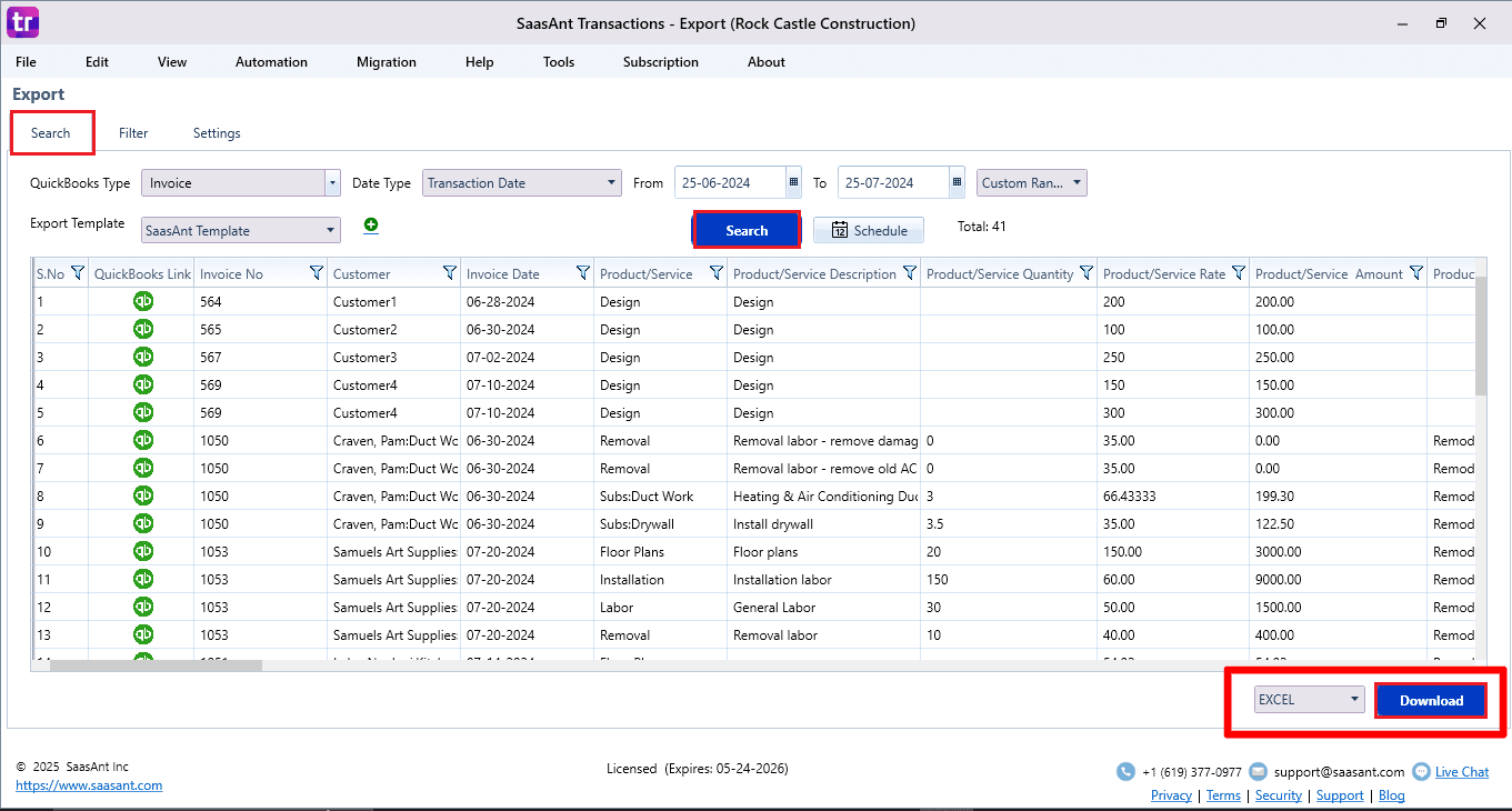 Export-invoices in Excel or CSV - SaasAnt Transactions Desktop.png