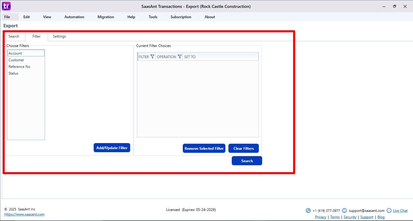 Filter to Export Data - SaasAnt Transactions Desktop.png
