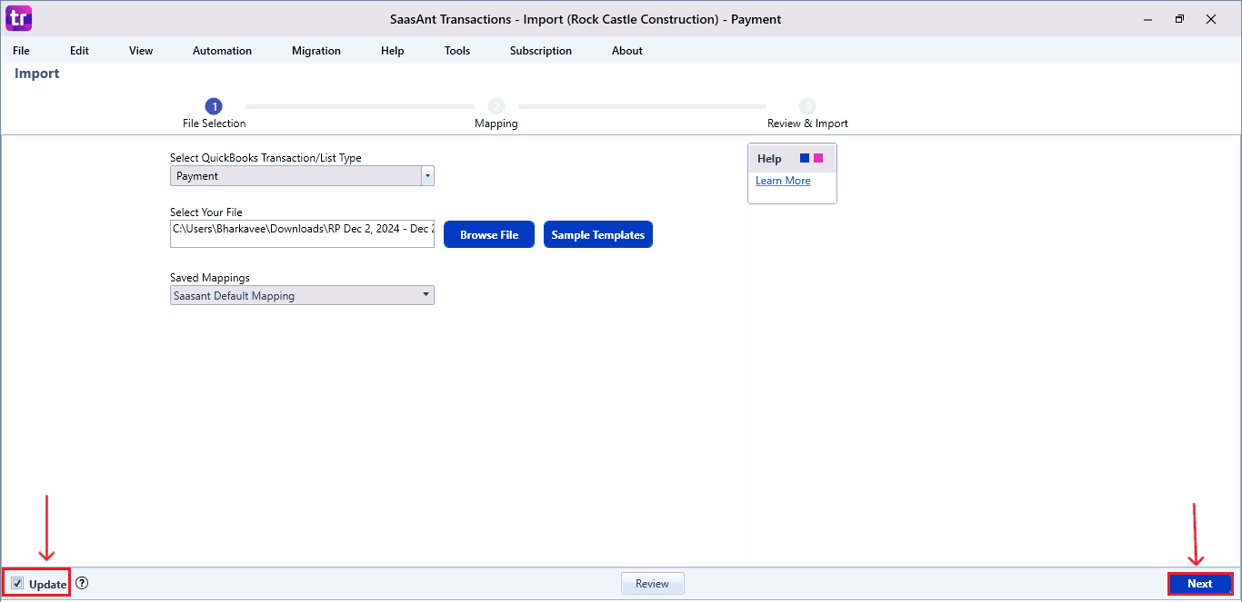 choosing import with update for editing data desktop.png
