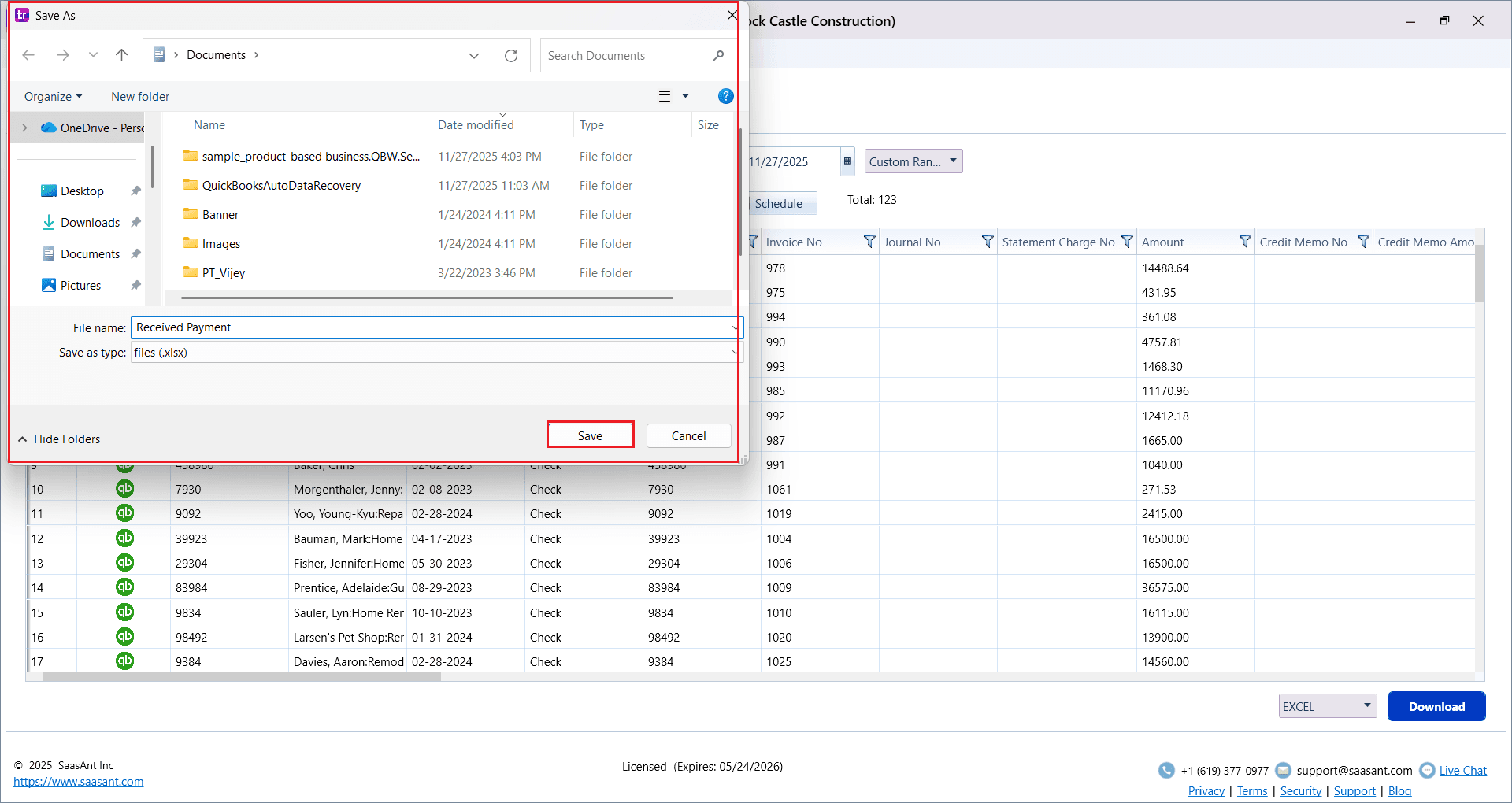 Save Exported Received Payments - QuickBooks Desktop.png