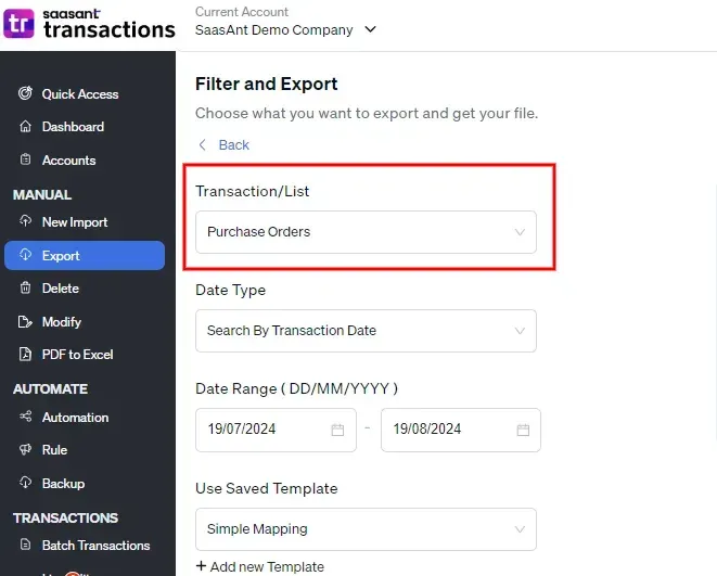 filter and edit transactions in quickbooks