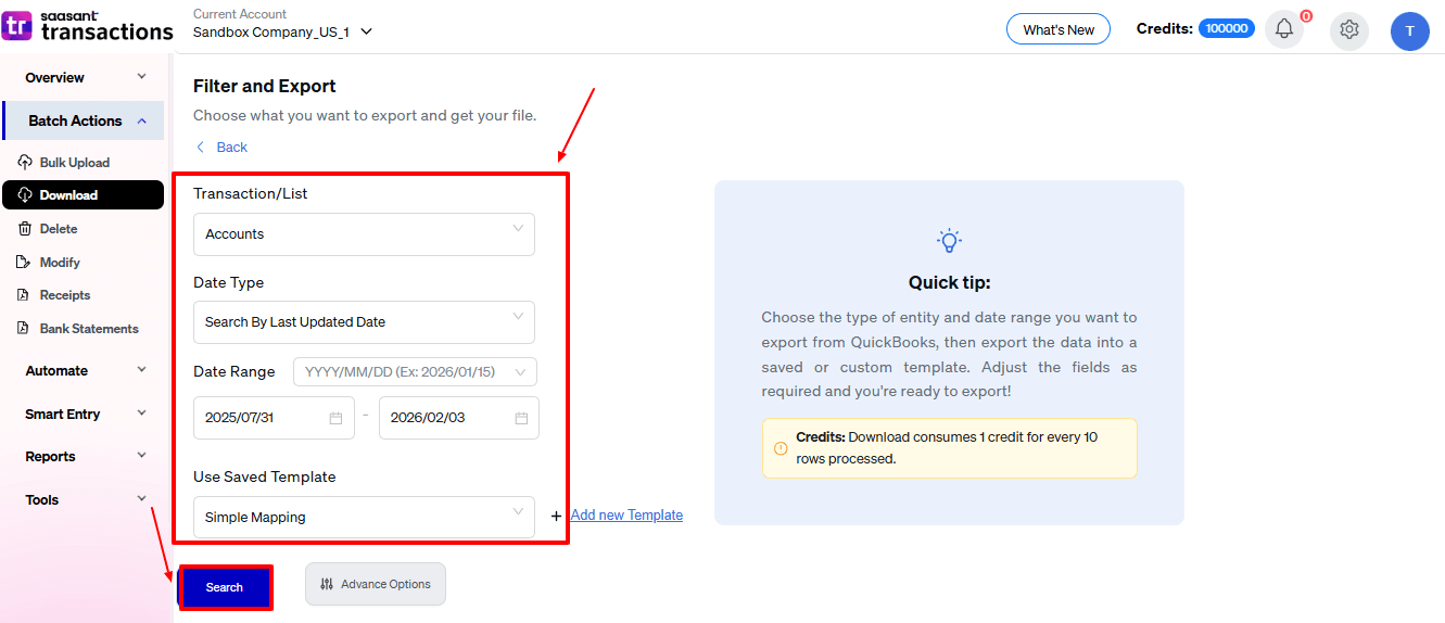 Select Accounts - SaasAnt Transactions online Download.png