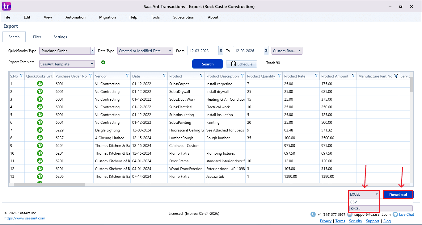 Select excel or csv file to download.PNG