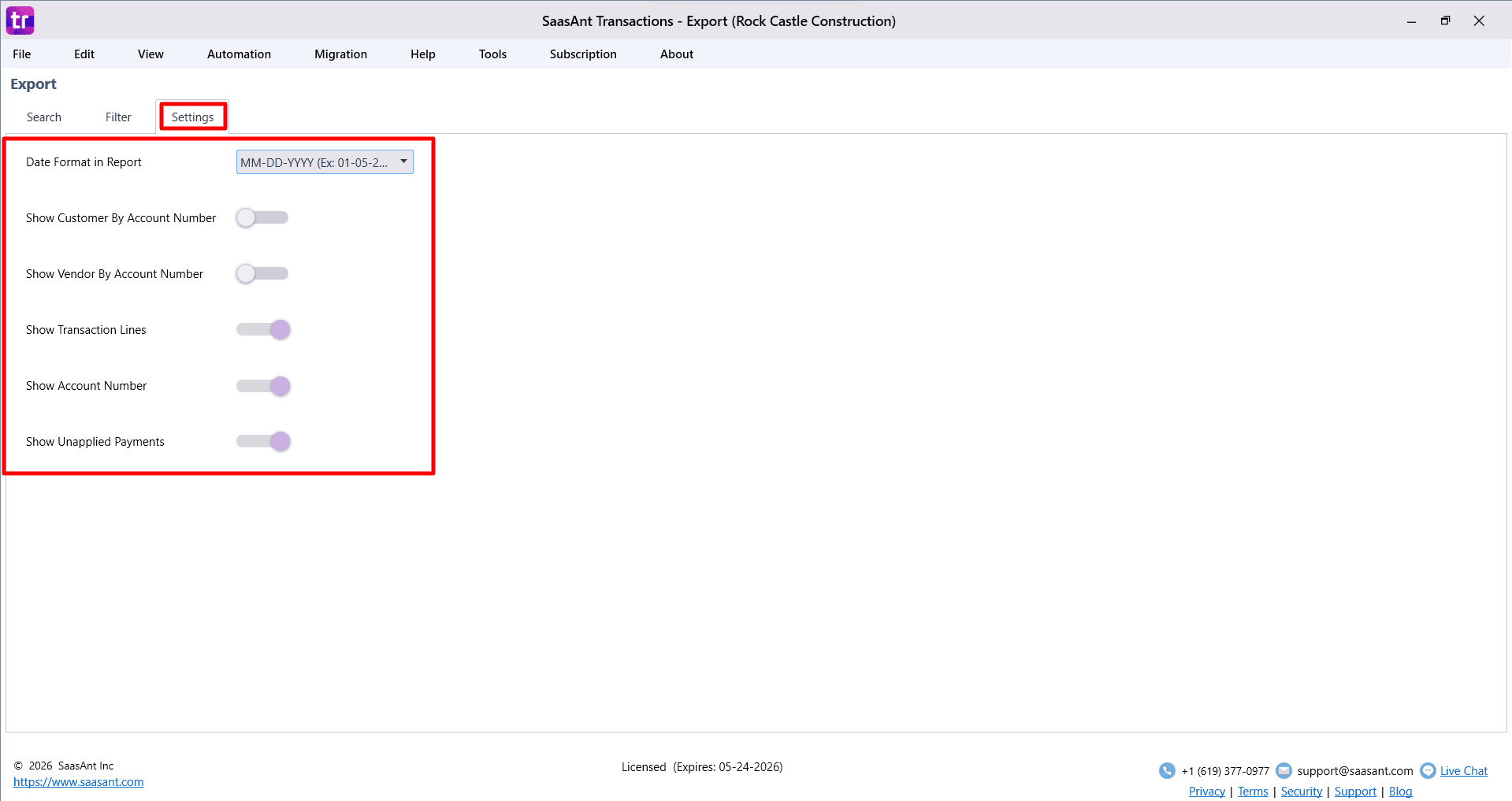 Settings - SaasAnt Transactions Desktop.png