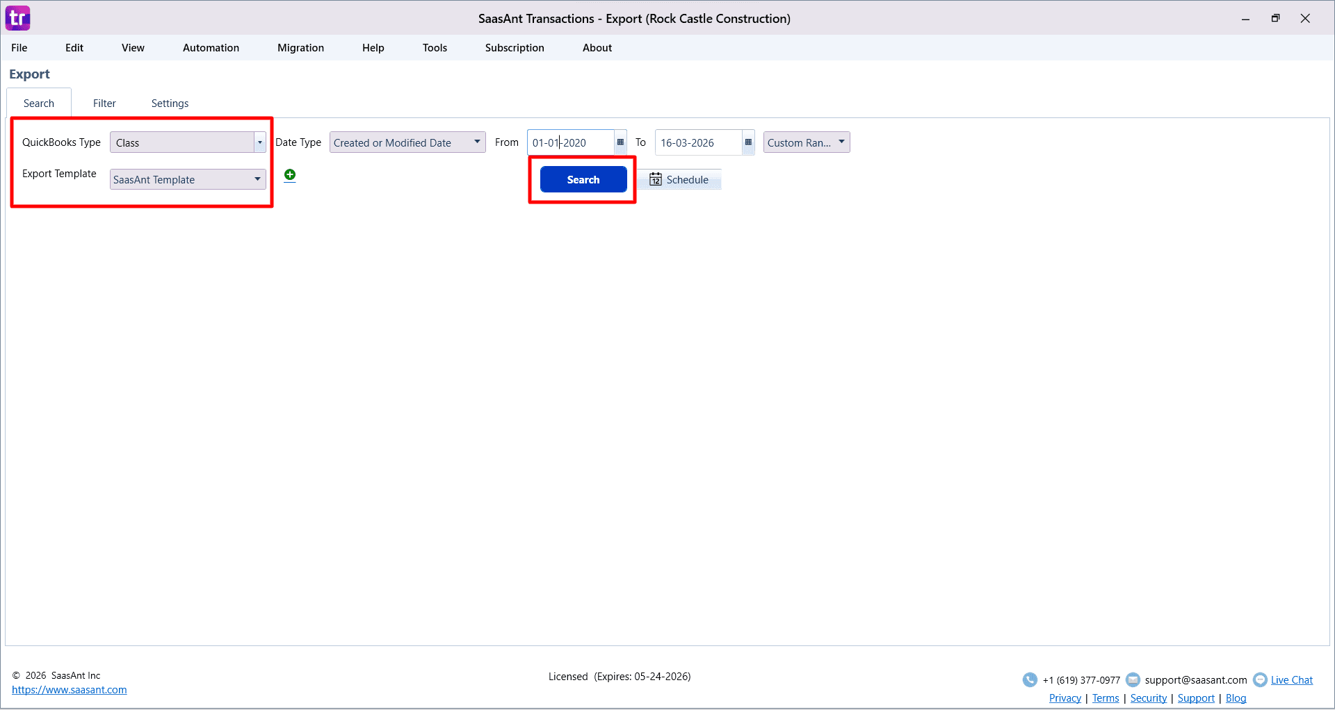 Select Class - SaasAnt Transactions Desktop.png