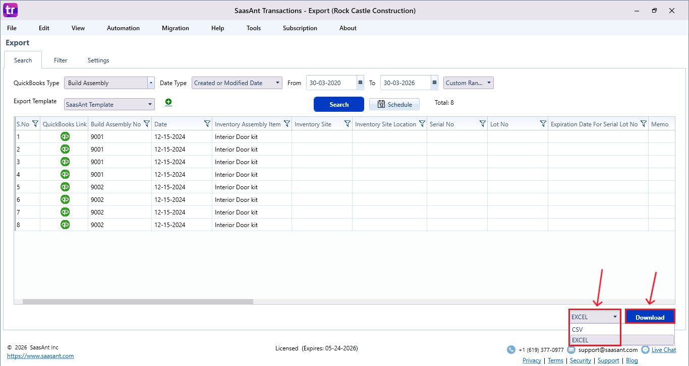 Export Excel or CSV - Build Assembly.PNG