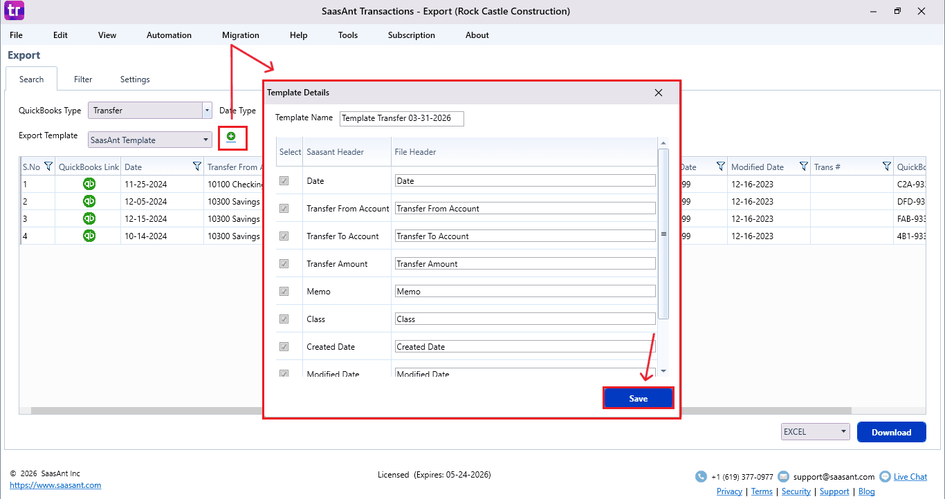 Add Template to the Transfers.PNG