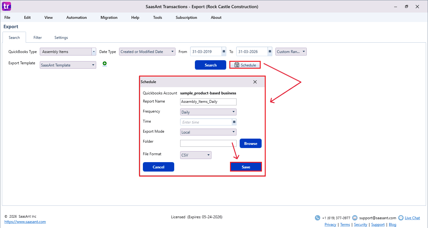 Scheduled Automation for Assembly Itmes.PNG
