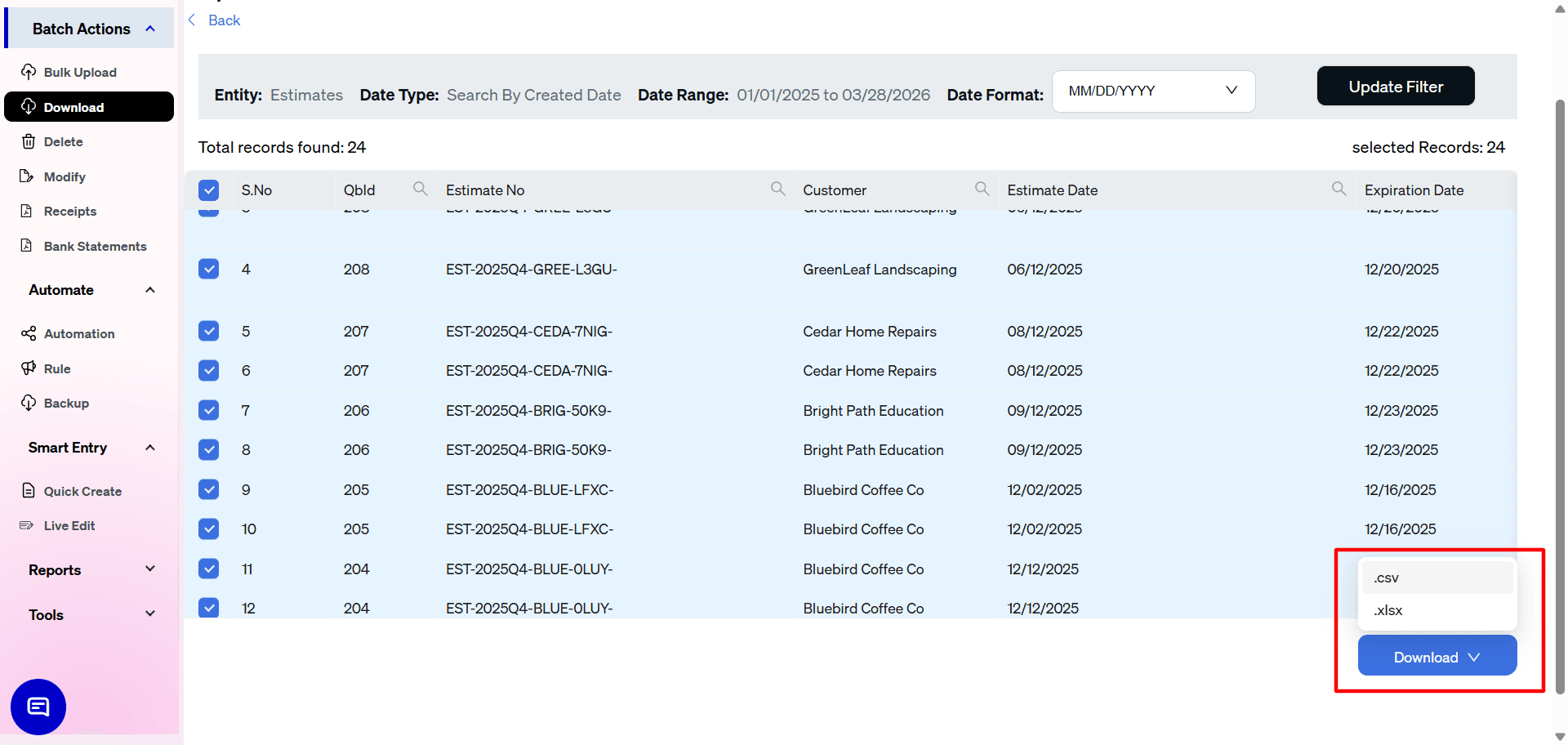 download screen - Estimates in QuickBooks Online.png