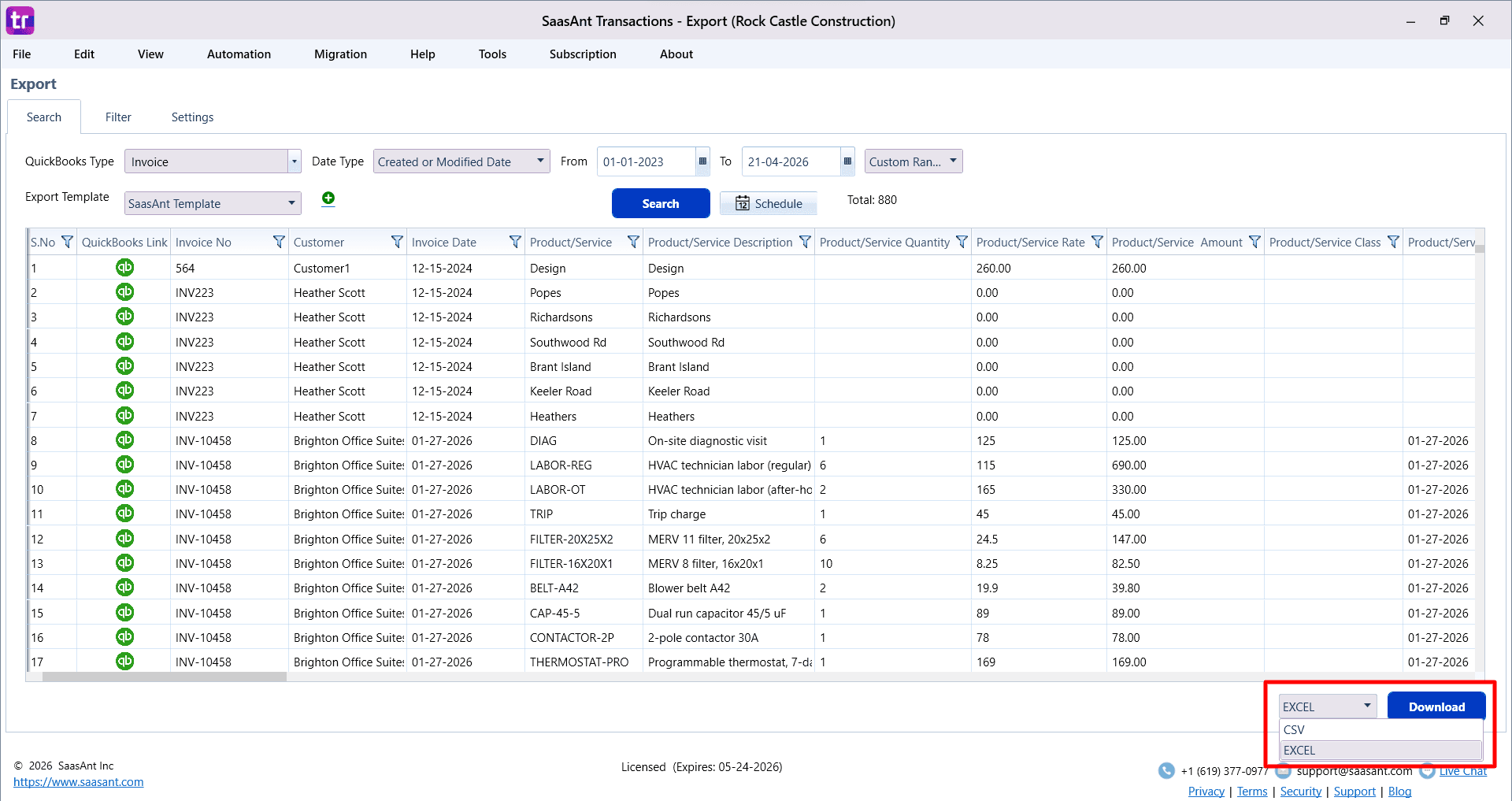 Download Excel or CSV file for Invoice in SaasAnt Transactions Desktop.png