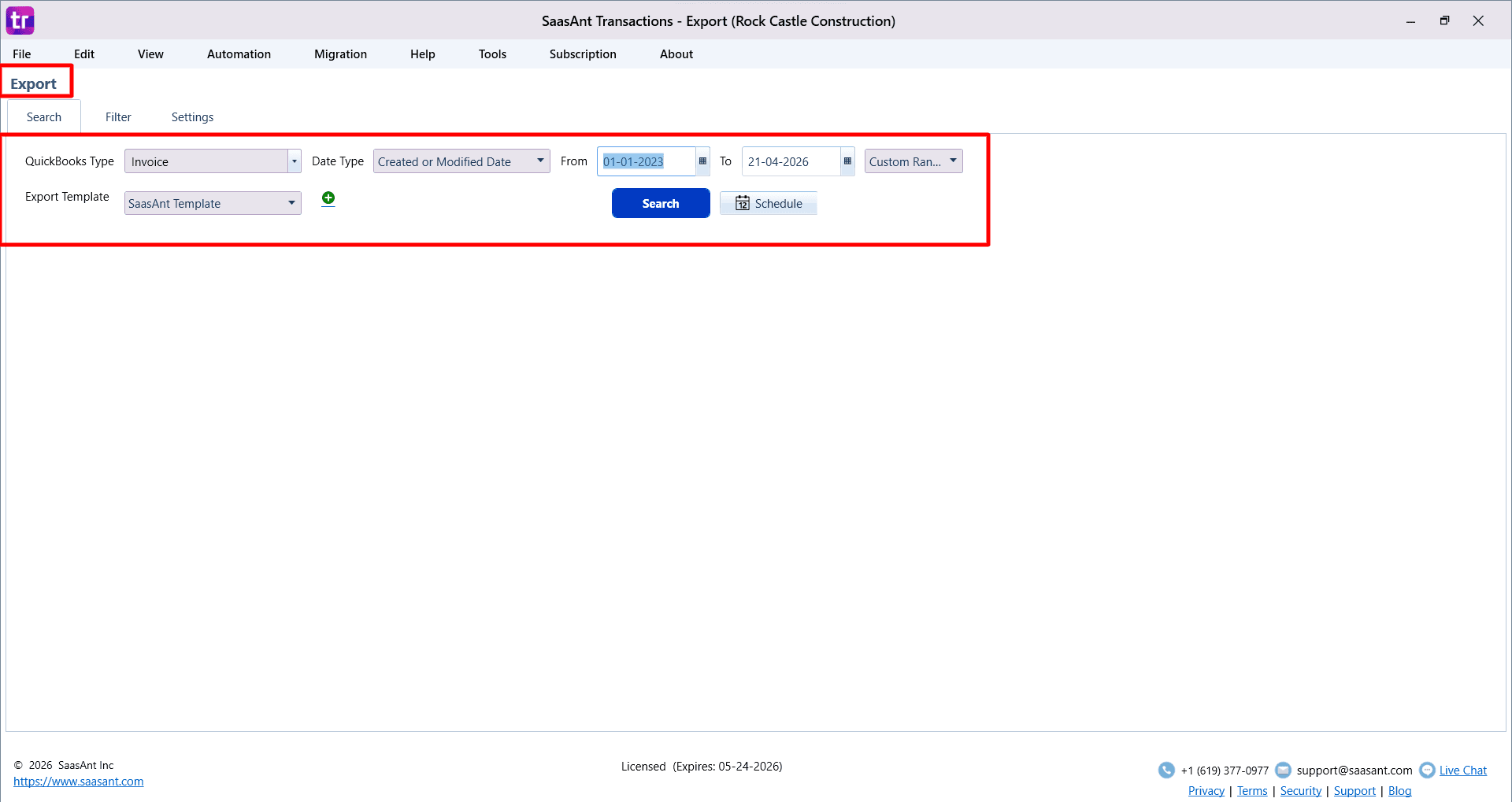 Select Invoices in SaasAnt Transactions Desktop.png