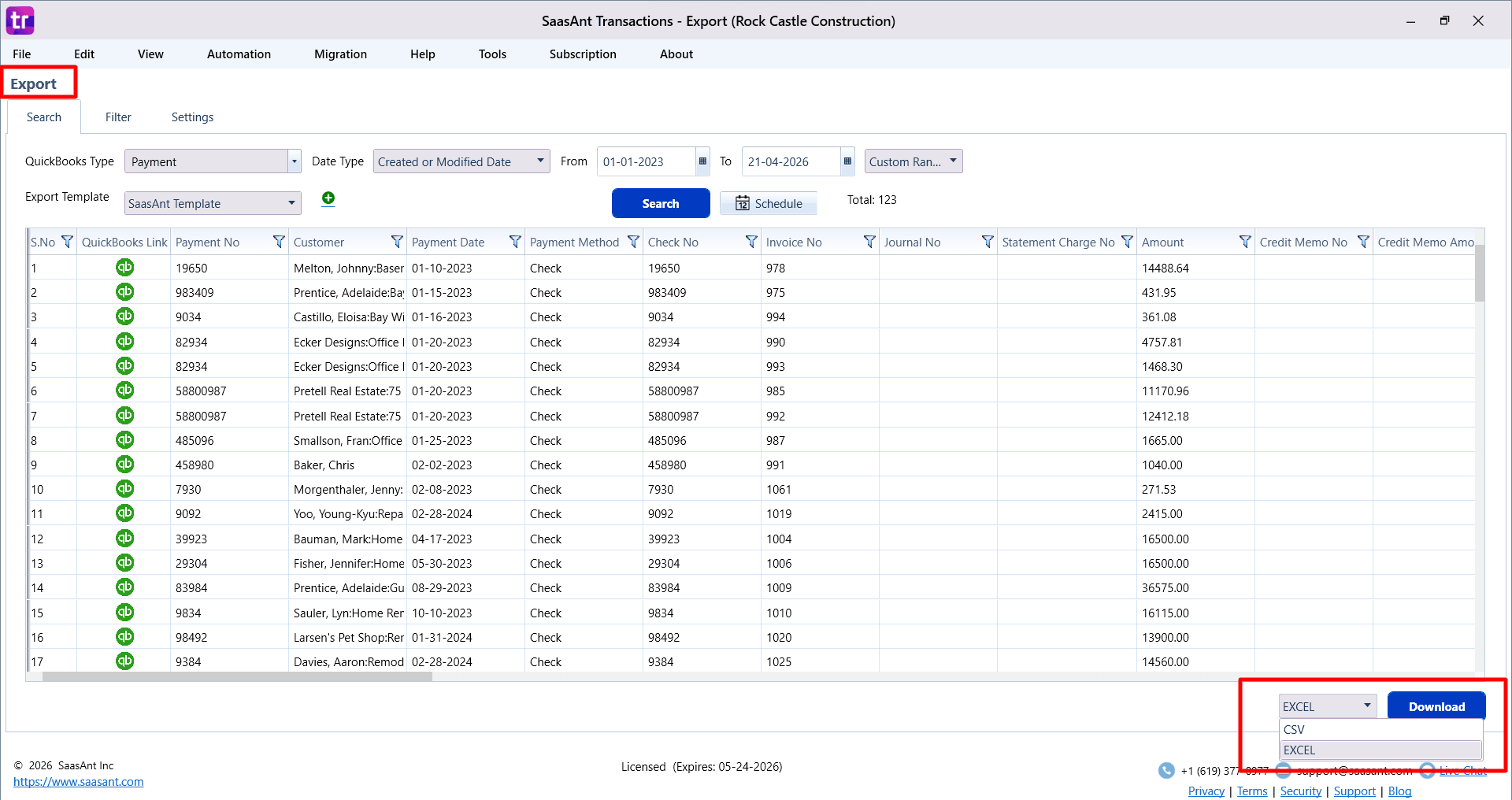 Download Excel or csv file for Payments.png