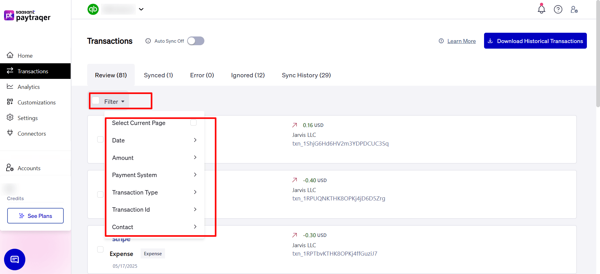 Use the Filter Tab in Stripe for PayTraQer.png