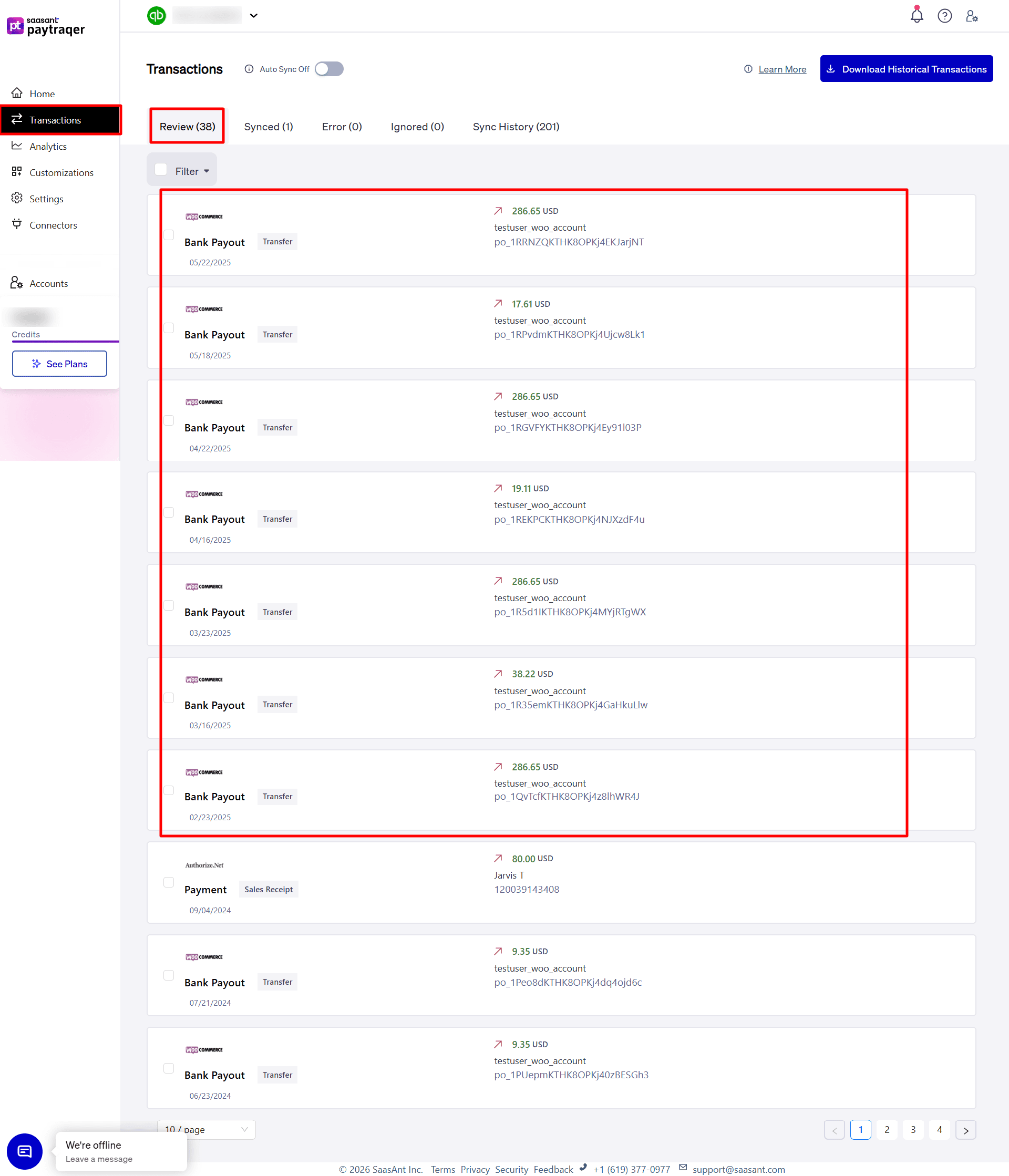 Woocommerce Transactions Review Tab.png