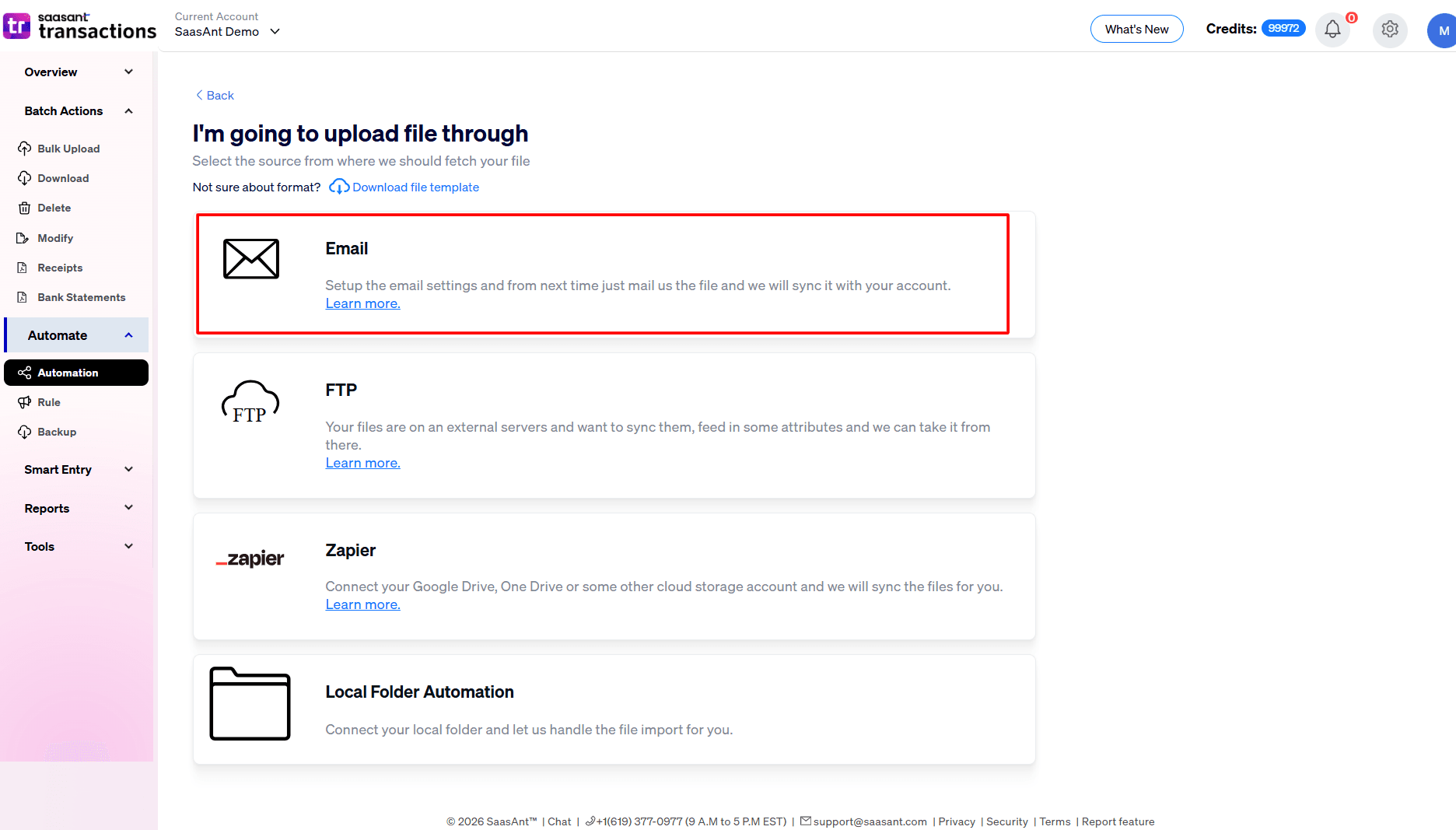 select Email Automation in the SaasAnt Transactions Online.png