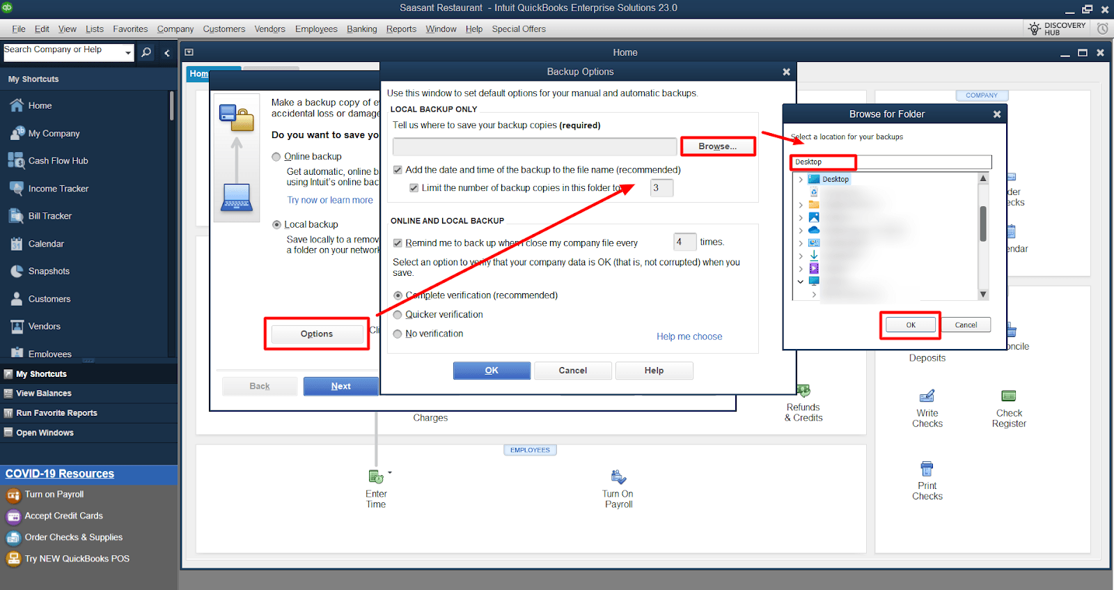 In this step, navigate to Browse to choose the location where you’d like to save the file.