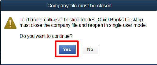 Click 'Yes' to change and fix the host settings. 