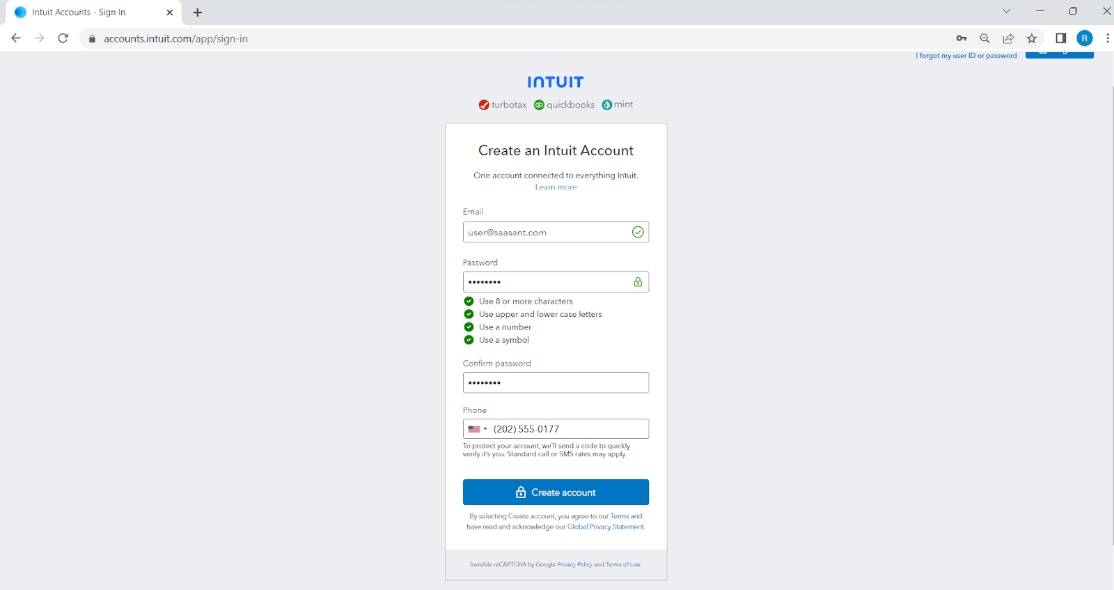 Registration and Initialization of QuickBooks Account