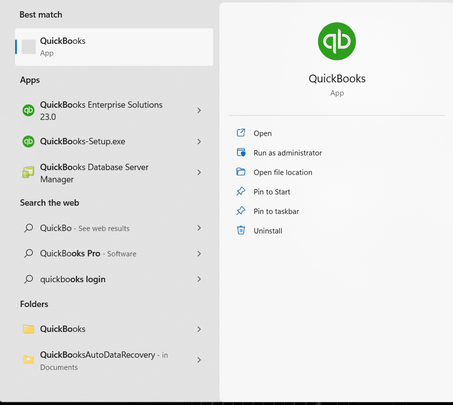 Launch QuickBooks