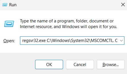 Register the .DLL File Again