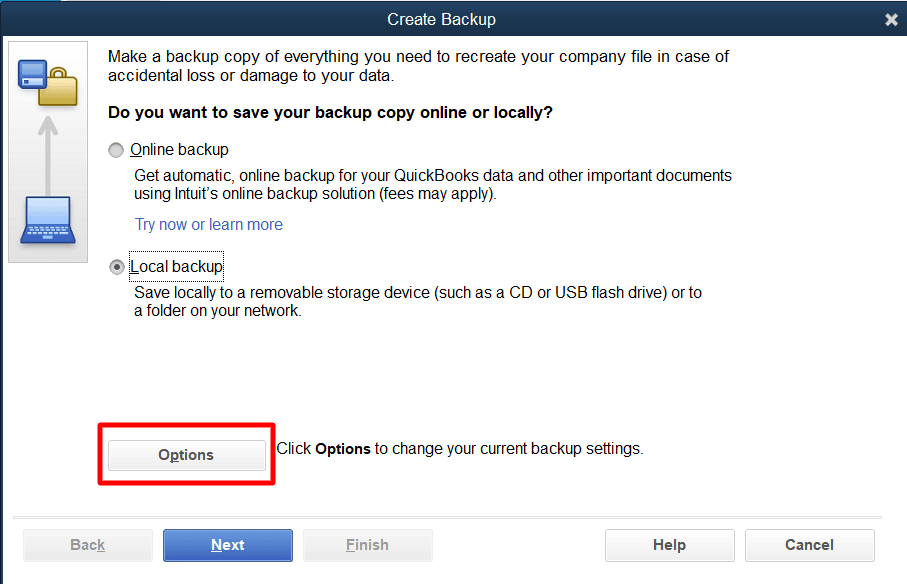 Create a Backup of the Company File