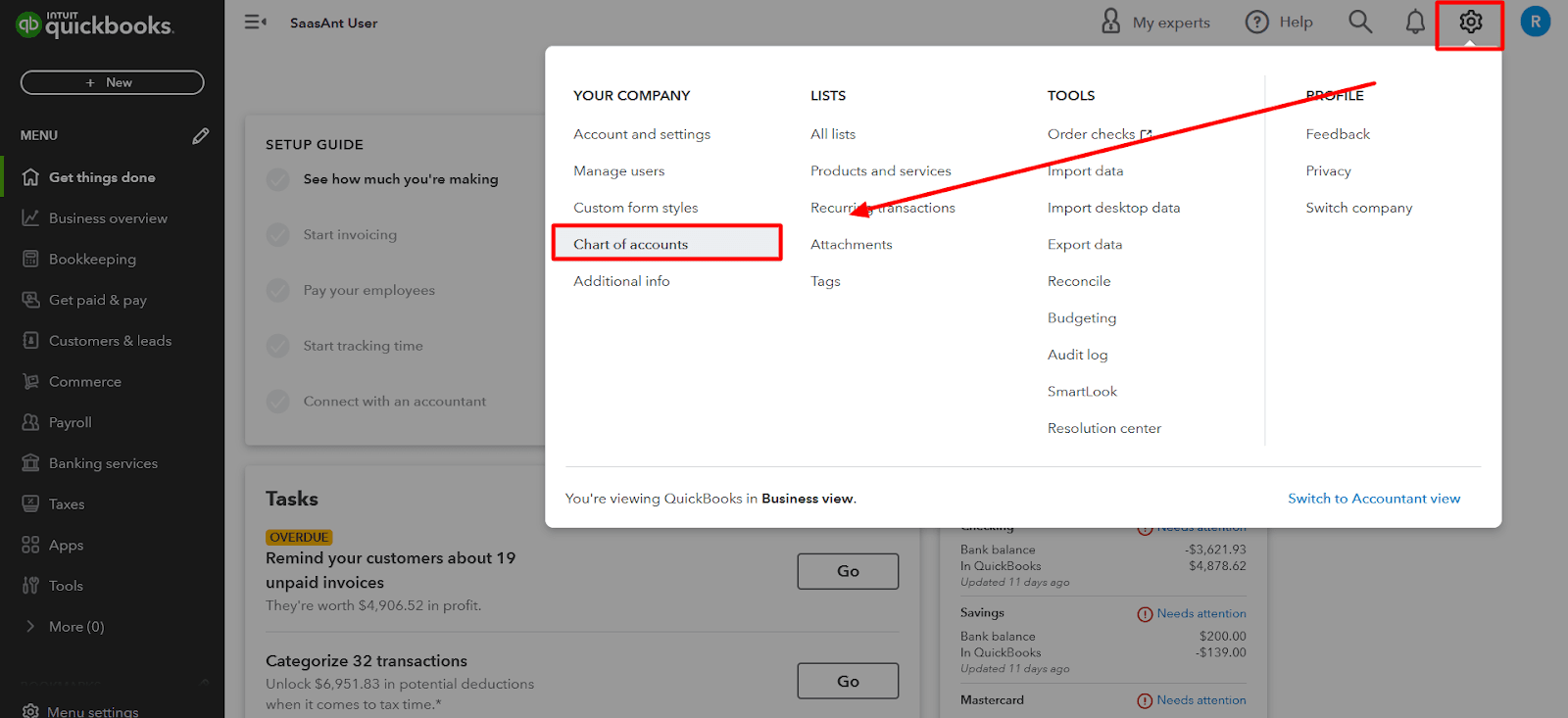 Create an Owner's Draw Account