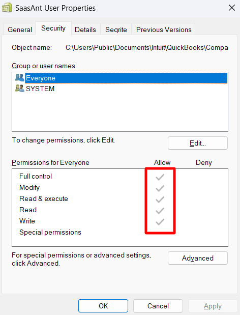 Verify file location and permissions. 