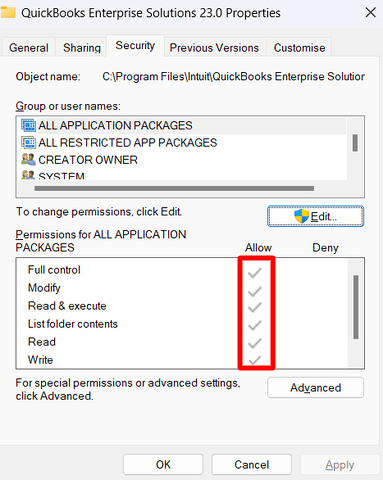 Check if your user account has complete access or the necessary permissions.