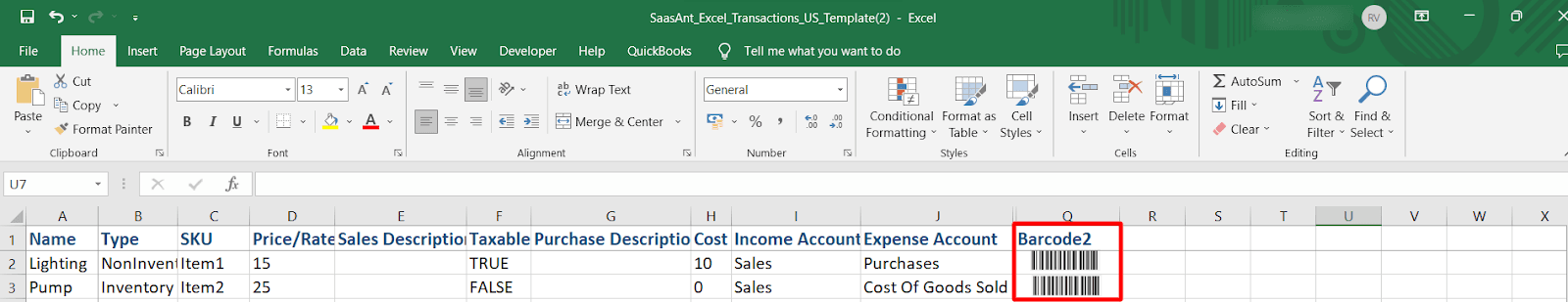 Modify the Excel sheet as needed