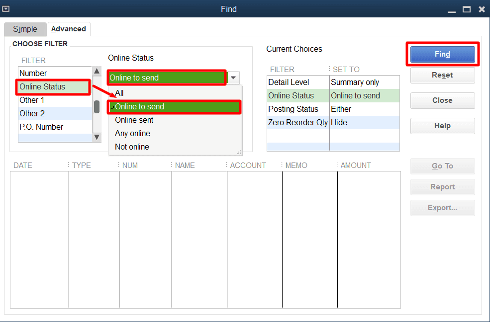 Click on 'Find' to see if the paycheck status is pending or has yet to be sent