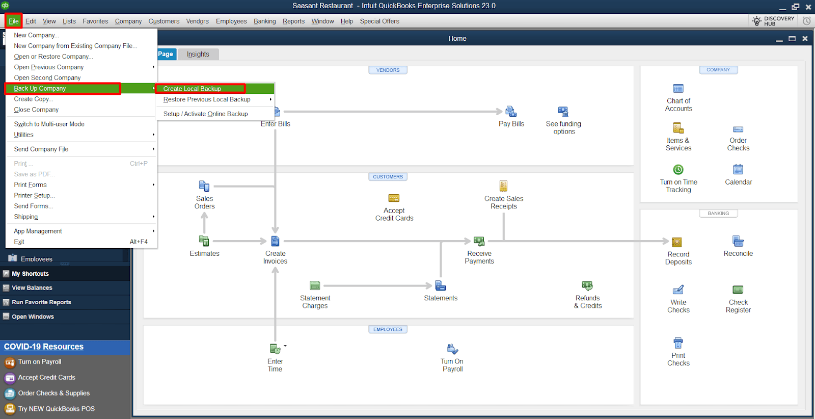 Use Payroll Data and Company File Backup