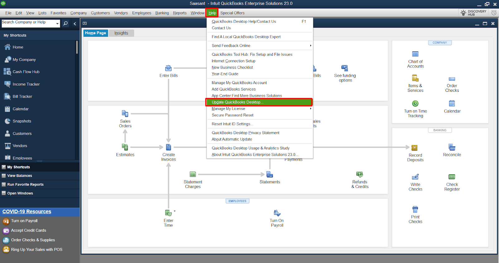 Download and install QuickBooks to the latest release
