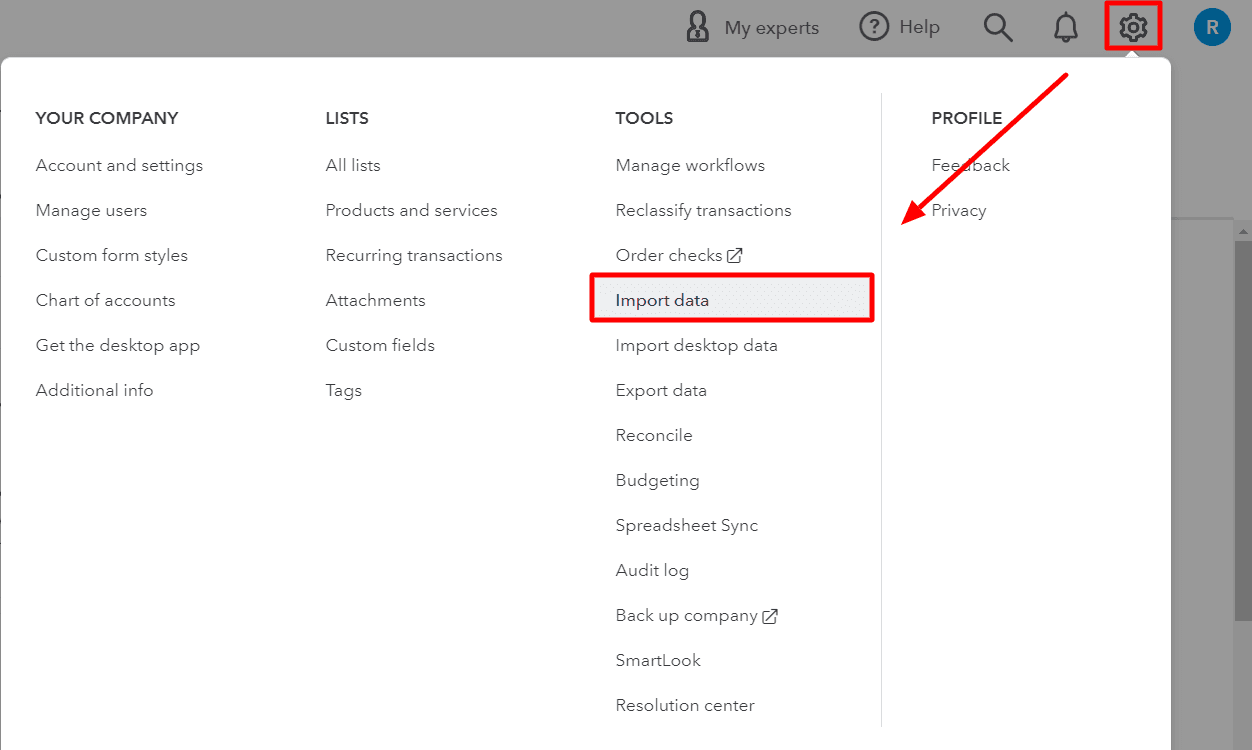 Import Data into QuickBooks