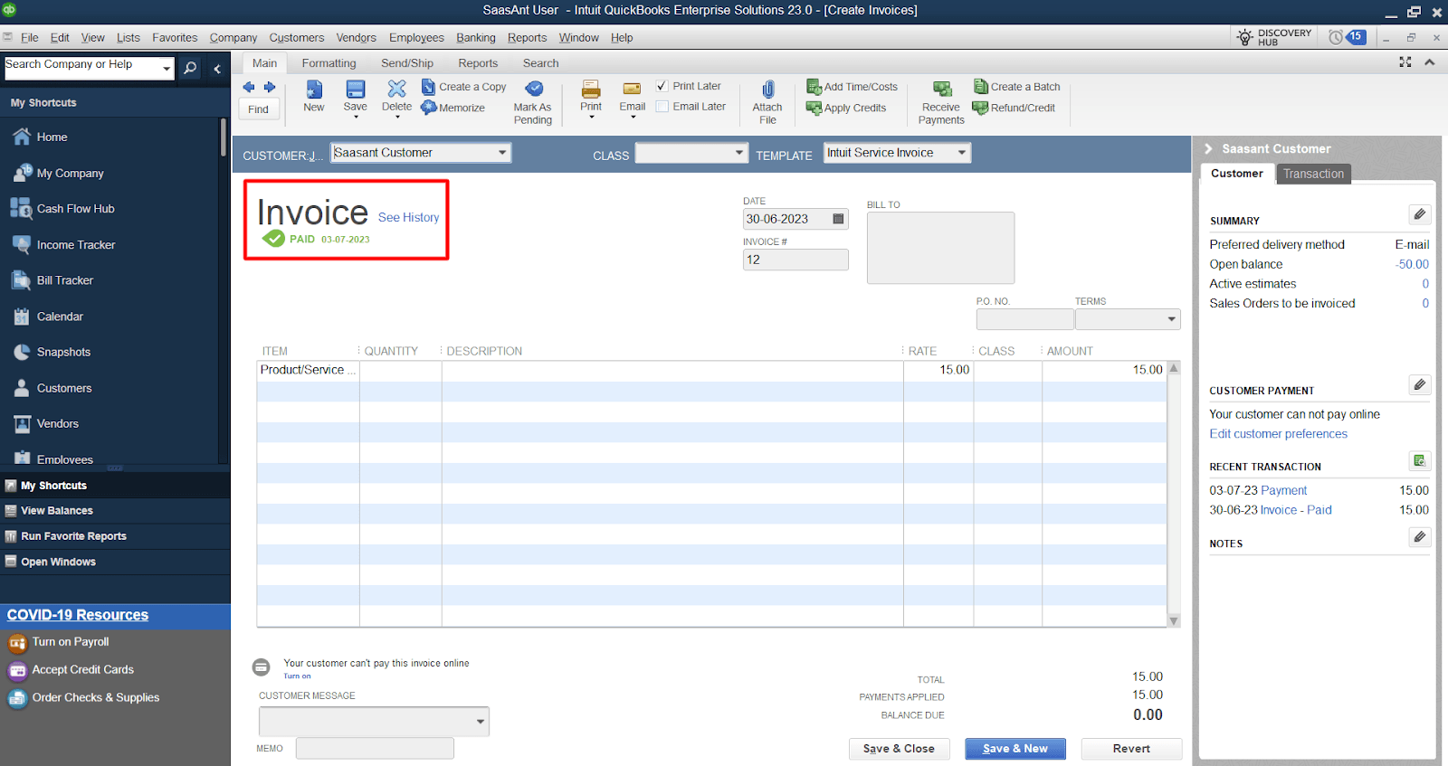 Verify the Invoice Status