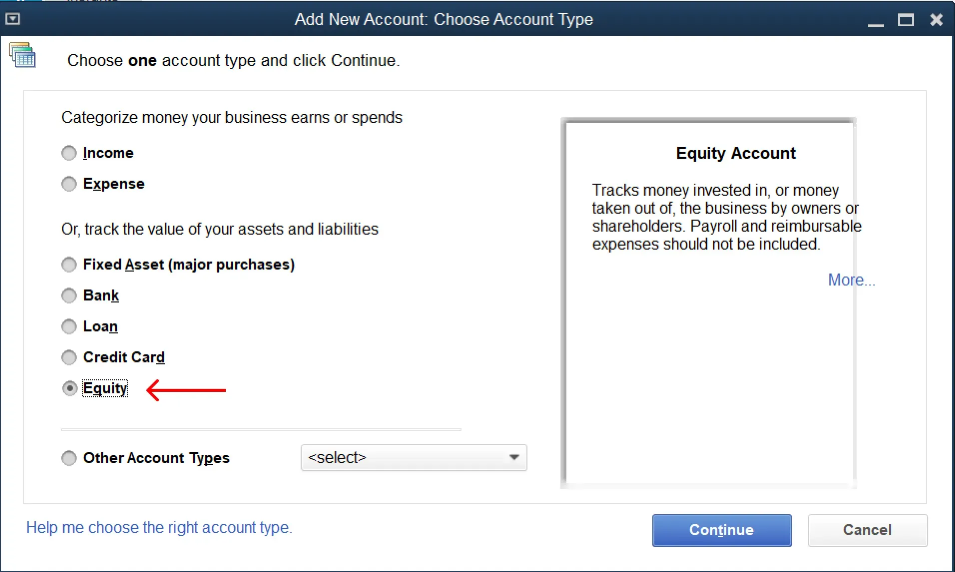 add new equity account quickbooks desktop