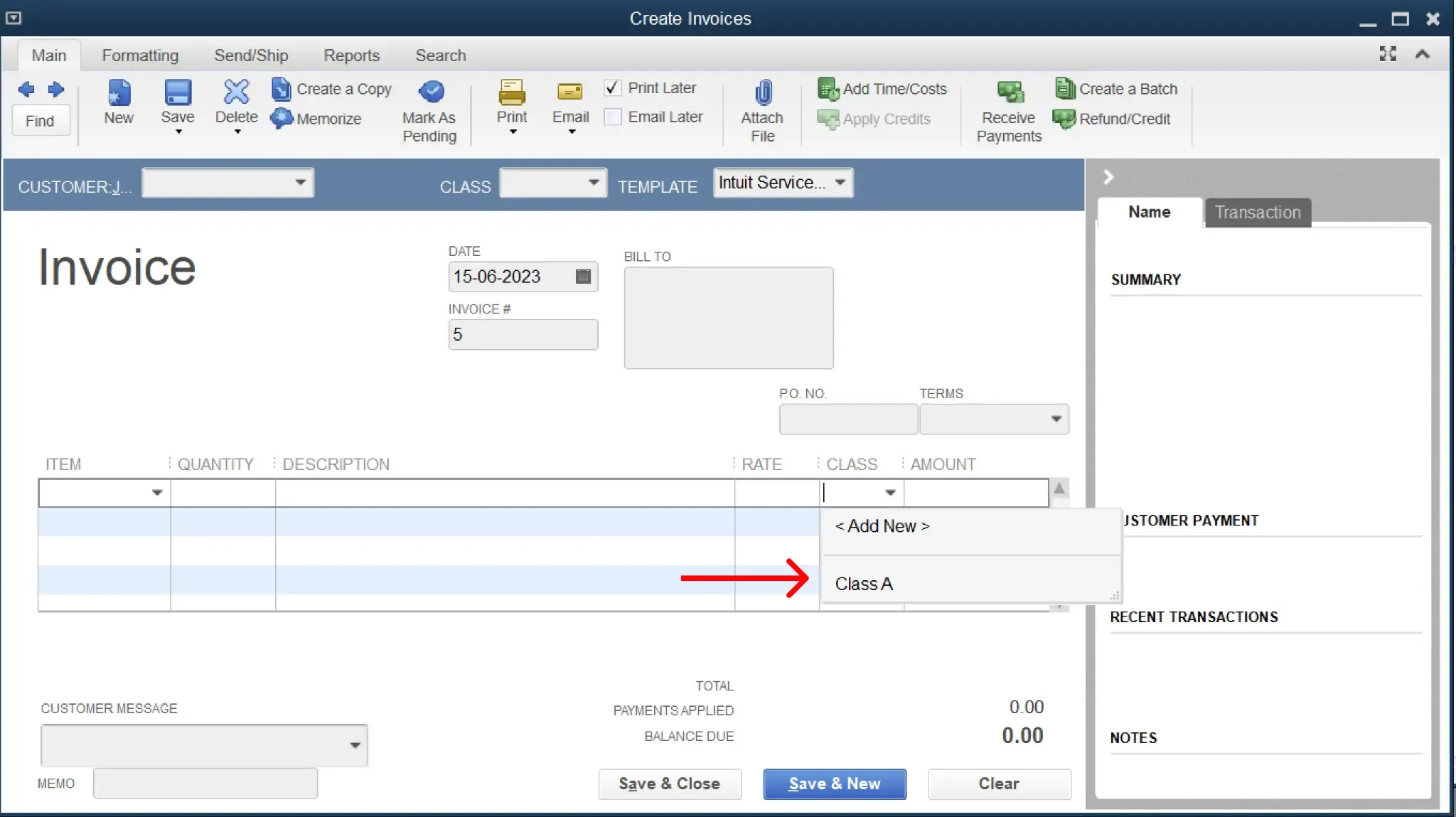 classs tracking transactions