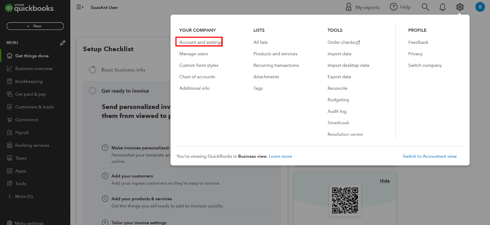 Step 1: Access the Company Preferences