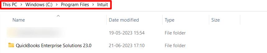 Navigate to the installation directory where QuickBooks is installed 